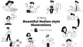 Discover Notioly: A Collection of 400+ Notion-Style Illustrations