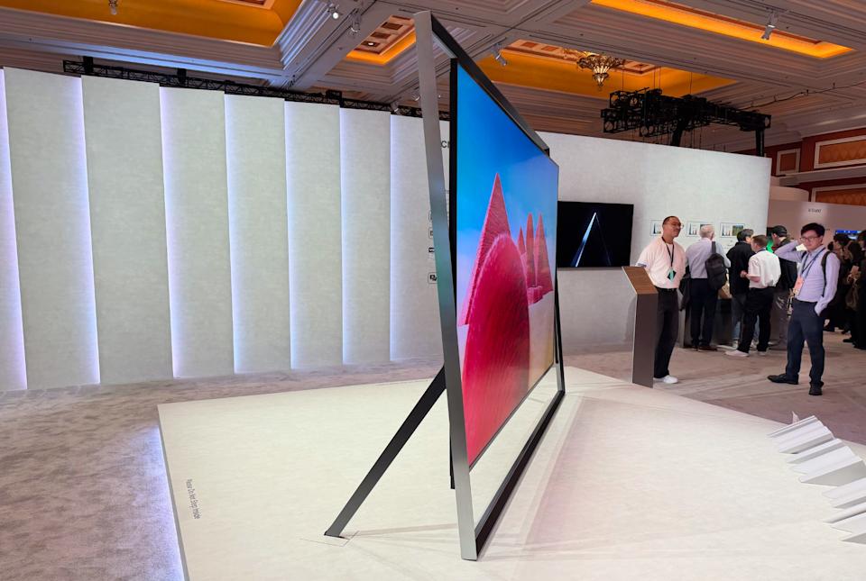 Samsung's 130-inch Micro RGB TV from the side.