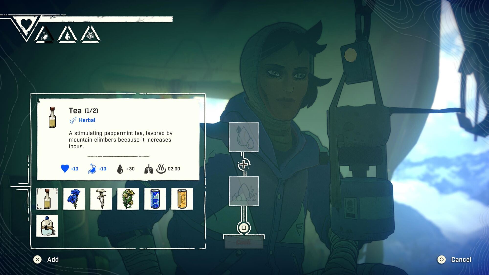 Screenshot from the game 'Cairn'