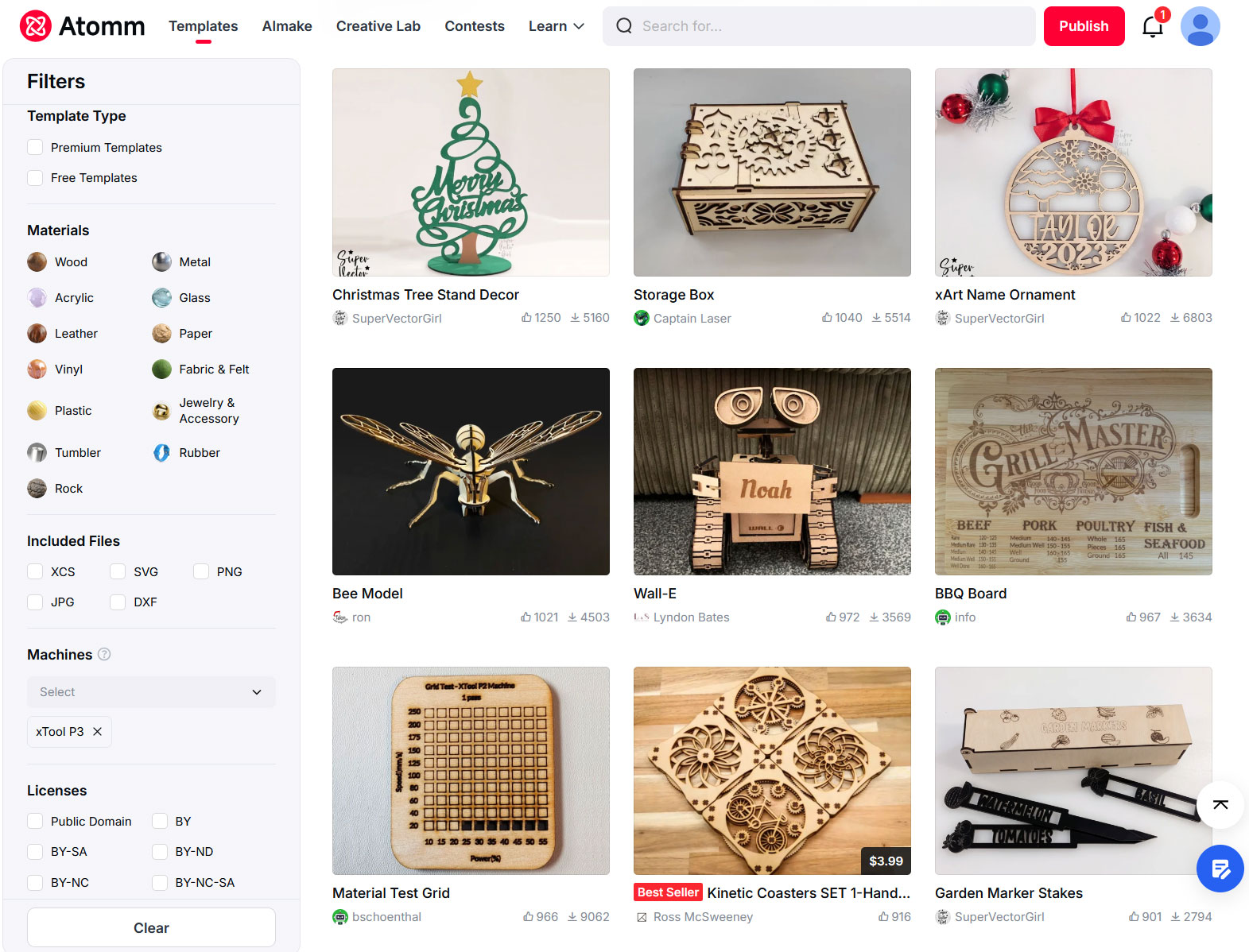 Atomm has oodles of templates