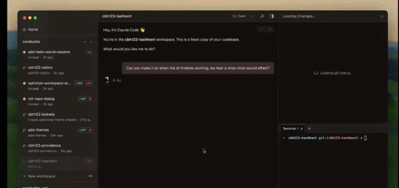 Conductor Mac app in action