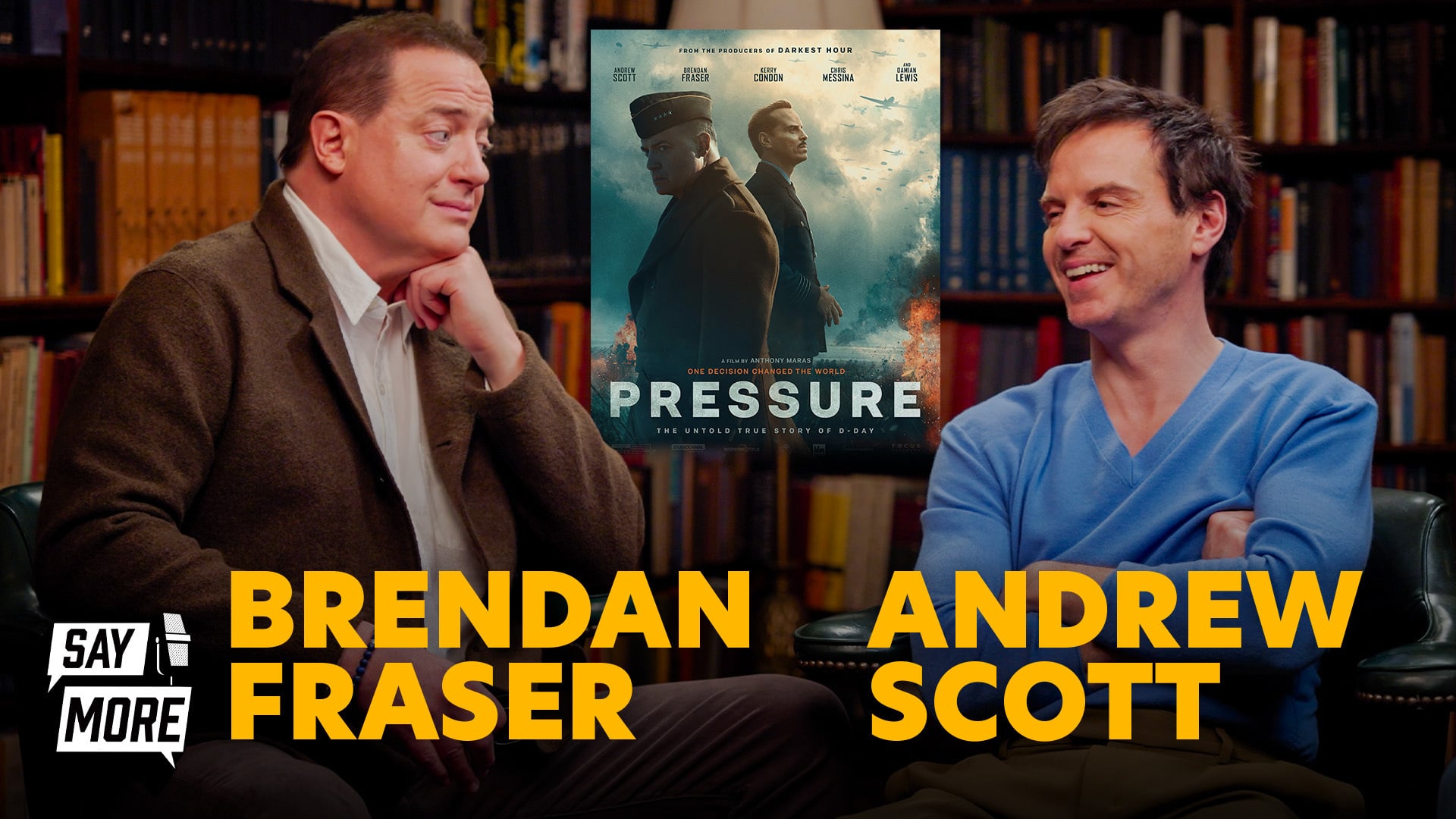 Brendan Fraser and Andrew Scott talk to Kristy Puchko at the content day for Pressure