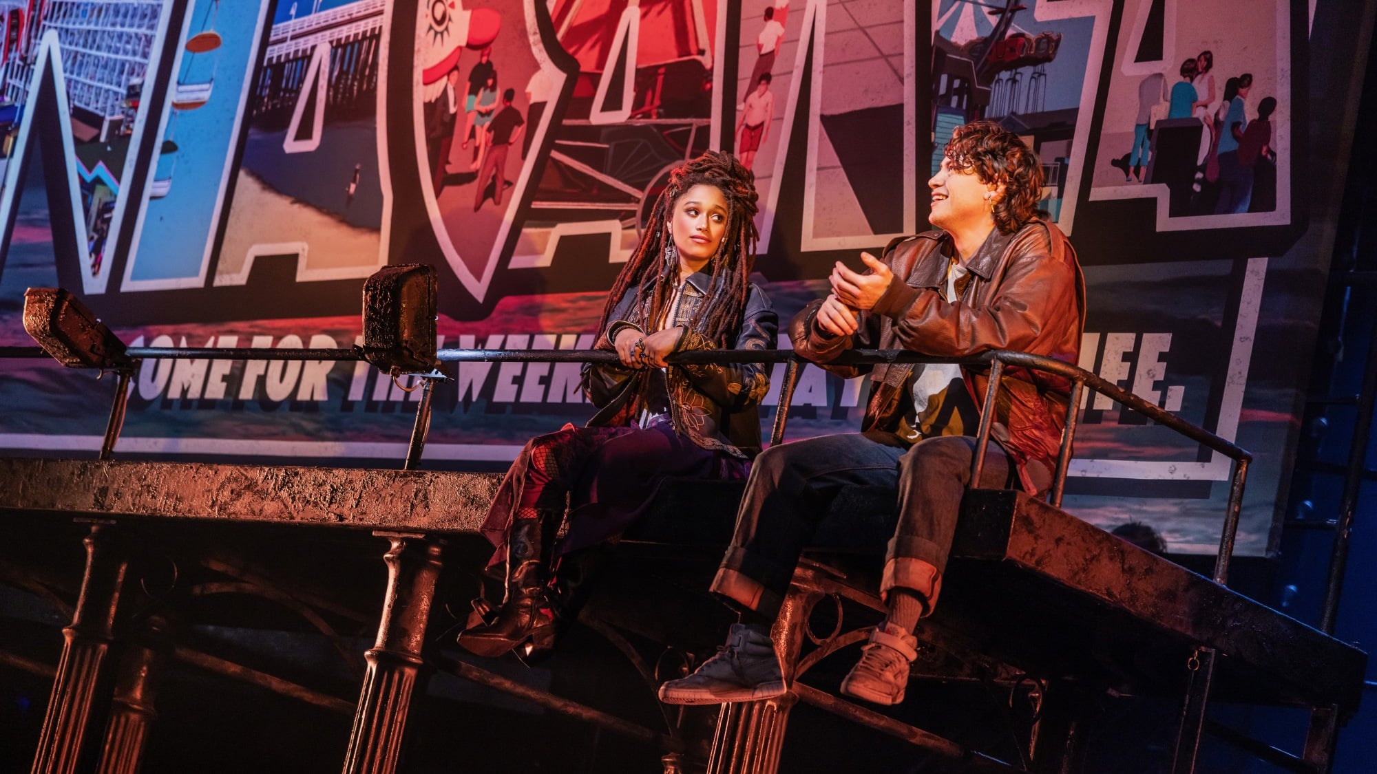 Maria Wirries and LJ Benet play Star and Michael in "The Lost Boys: A New Musical."