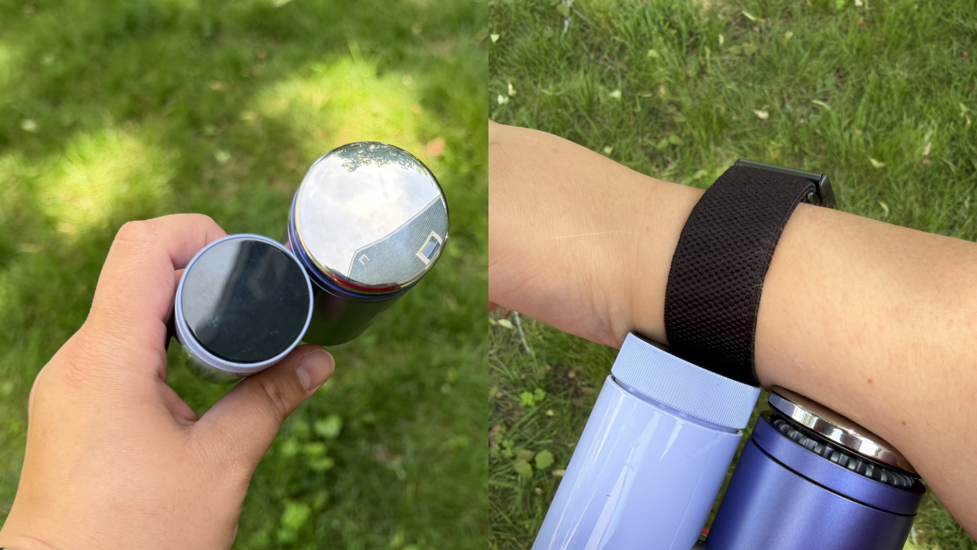 person using shark chillpill cooling plate on their skin