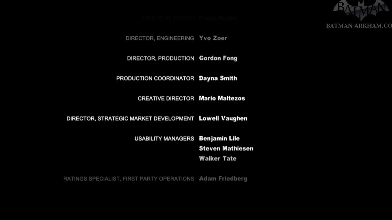 Batman: Arkham City - Walkthrough - Closing Credits (Only You) - YouTube