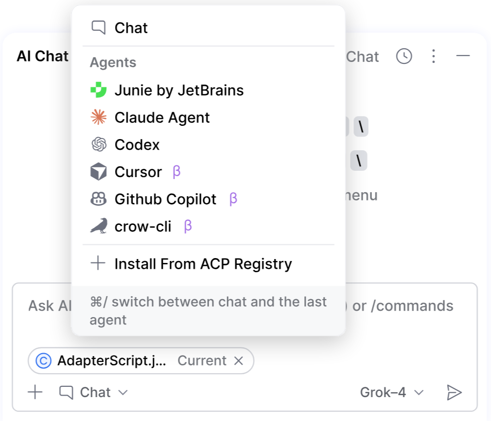 Access coding agents in a unified IDE.