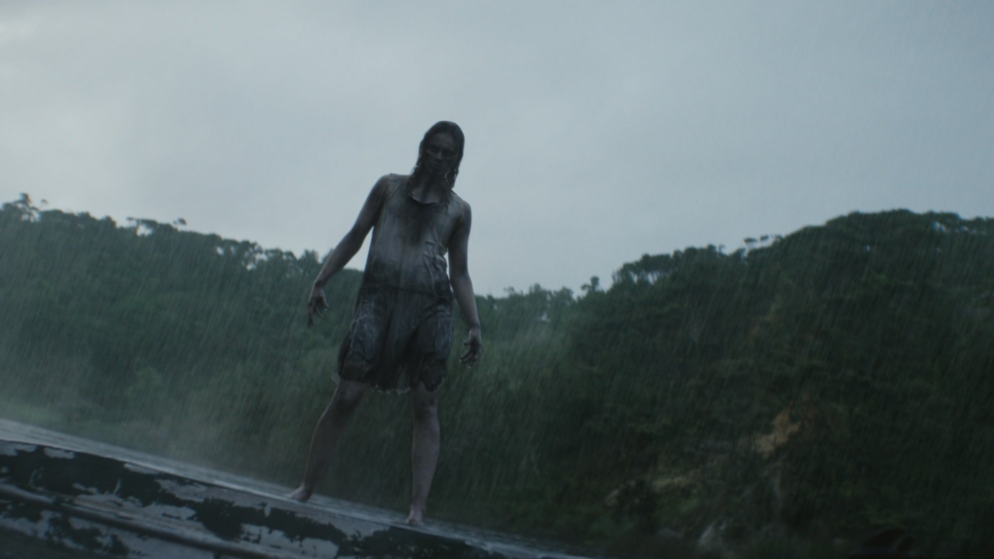 A Deadite stands on a boat in "Evil Dead Burn."