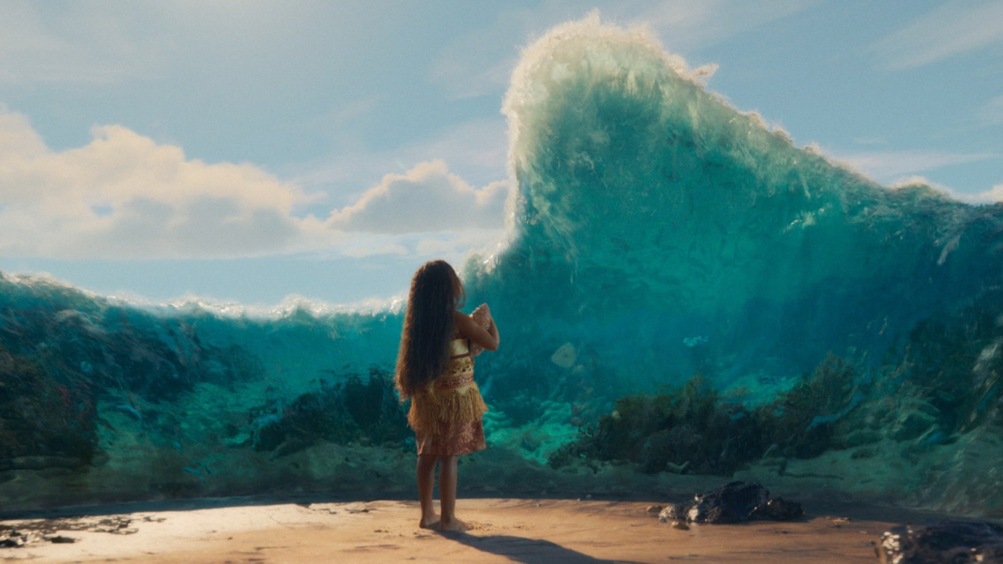 Emma Puahi-Shapazian as young Moana in Disney's live-action "Moana."