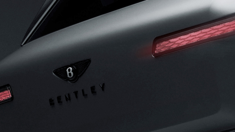 Bentley's first ever EV called the Torcal is shown from the rear with the famous Bentley logo