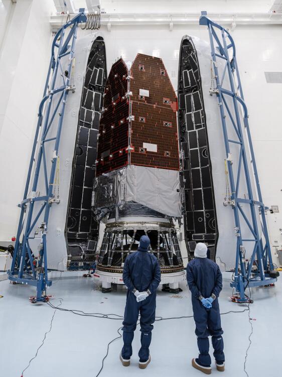 NASA encapsulating the Nancy Grace Roman Space Telescope