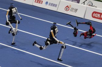 World humanoid robot games show runners breaking records, bursting into flames