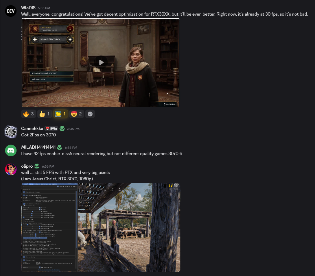 DLSS 5 discussions from the RenoDX Discord server